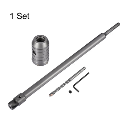 Harfington Wall Hole Drill Bit Stone Hole Saw Cutter with Connecting Rod Drill for SDS X4 Impact Drill