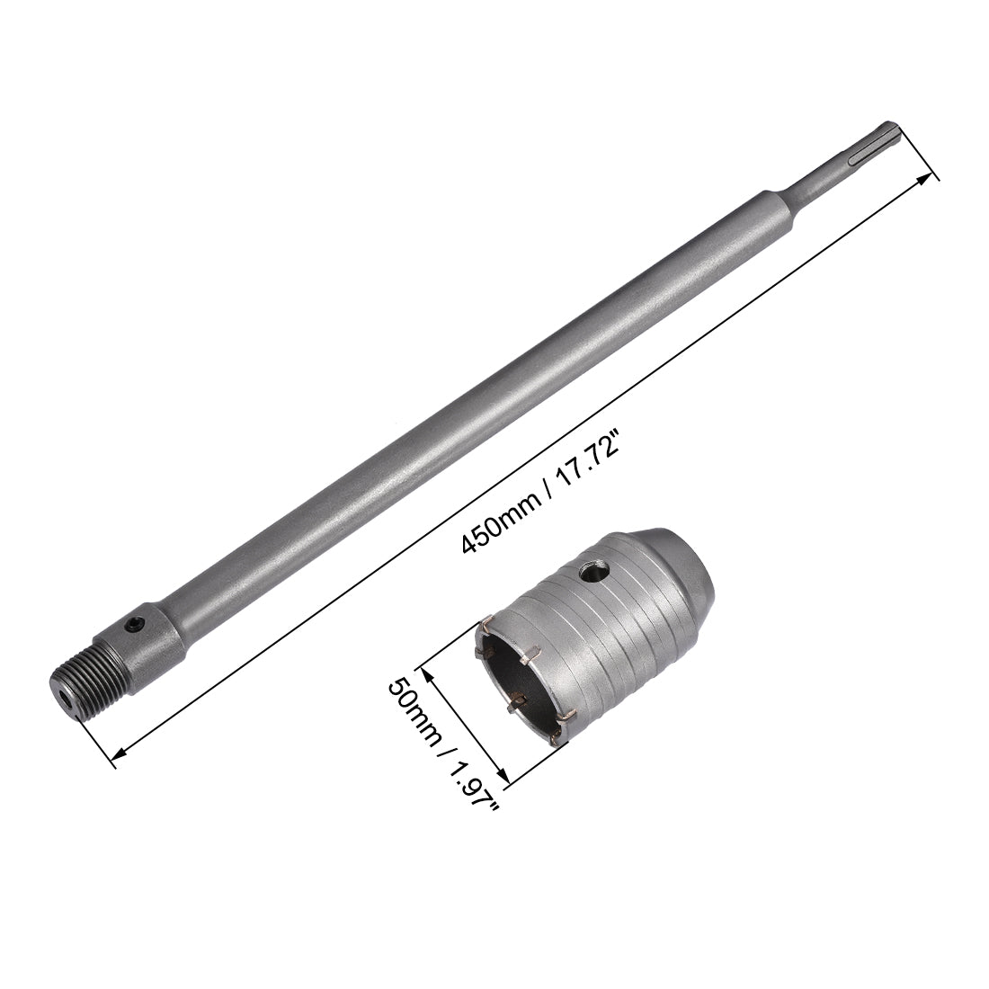 Harfington Wall Hole Drill Bit Stone Hole Saw Cutter with Connecting Rod Drill for SDS X4 Impact Drill