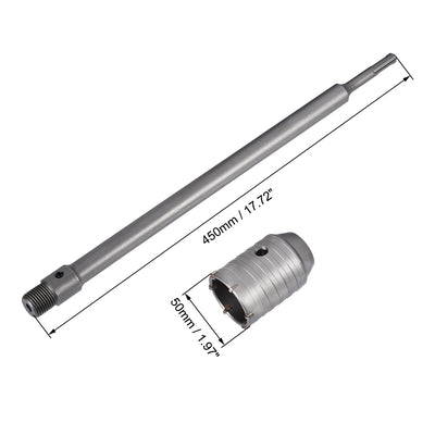 Harfington Wall Hole Drill Bit Stone Hole Saw Cutter with Connecting Rod Drill for SDS X4 Impact Drill