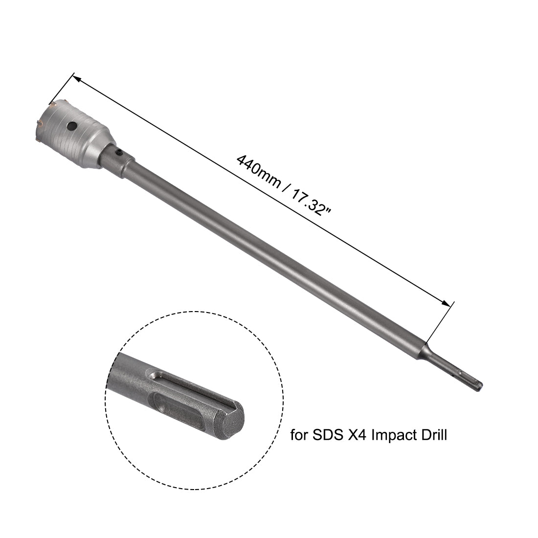 Harfington Wall Hole Drill Bit Stone Hole Saw Cutter with Connecting Rod Drill for SDS X4 Impact Drill