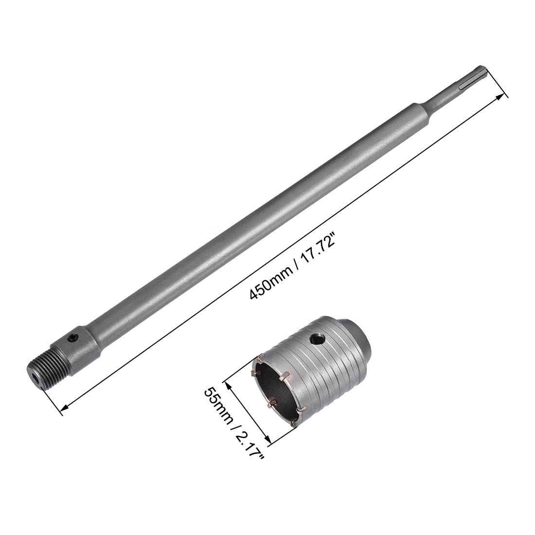 Harfington Wall Hole Drill Bit Stone Hole Saw Cutter with Connecting Rod Drill for SDS X4 Impact Drill