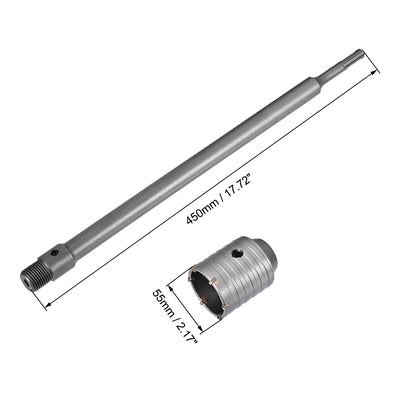 Harfington Wall Hole Drill Bit Stone Hole Saw Cutter with Connecting Rod Drill for SDS X4 Impact Drill
