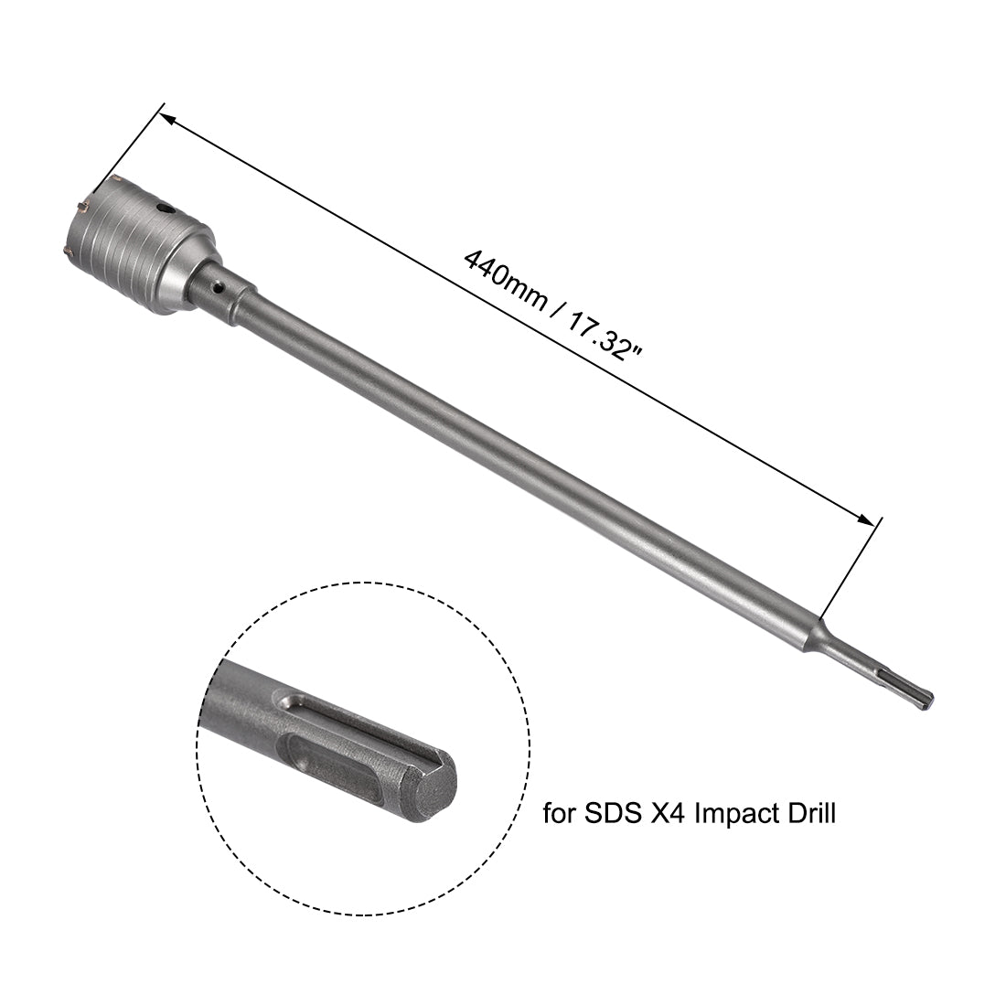 Harfington Wall Hole Drill Bit Stone Hole Saw Cutter with Connecting Rod Drill for SDS X4 Impact Drill