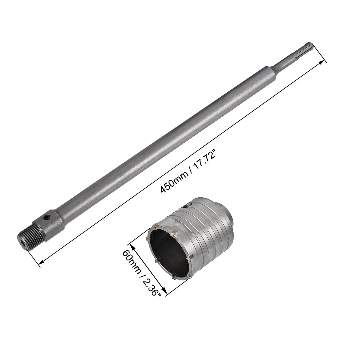 Harfington Wall Hole Drill Bit Stone Hole Saw Cutter with Connecting Rod Drill for SDS X4 Impact Drill
