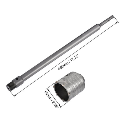 Harfington Wall Hole Drill Bit Stone Hole Saw Cutter with Connecting Rod Drill for SDS X4 Impact Drill