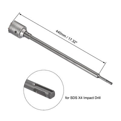 Harfington Wall Hole Drill Bit Stone Hole Saw Cutter with Connecting Rod Drill for SDS X4 Impact Drill
