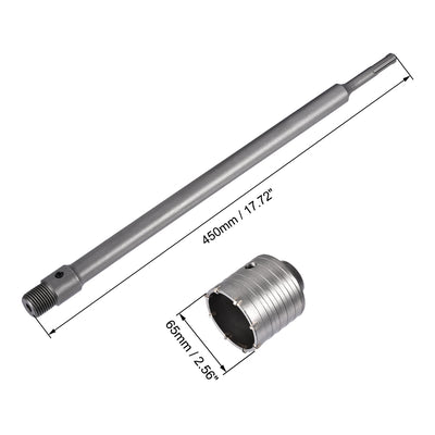 Harfington Wall Hole Drill Bit Stone Hole Saw Cutter with Connecting Rod Drill for SDS X4 Impact Drill