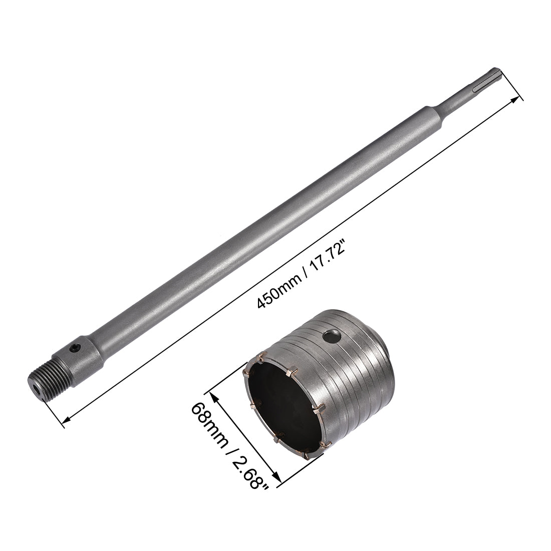 Harfington Wall Hole Drill Bit Stone Hole Saw Cutter with Connecting Rod Drill for SDS X4 Impact Drill