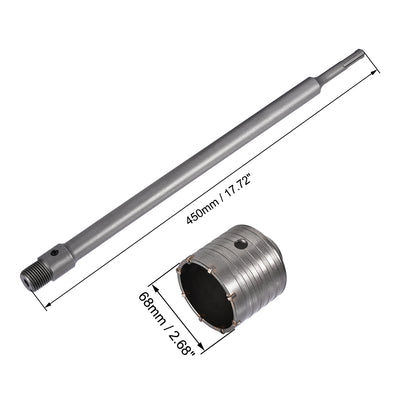 Harfington Wall Hole Drill Bit Stone Hole Saw Cutter with Connecting Rod Drill for SDS X4 Impact Drill