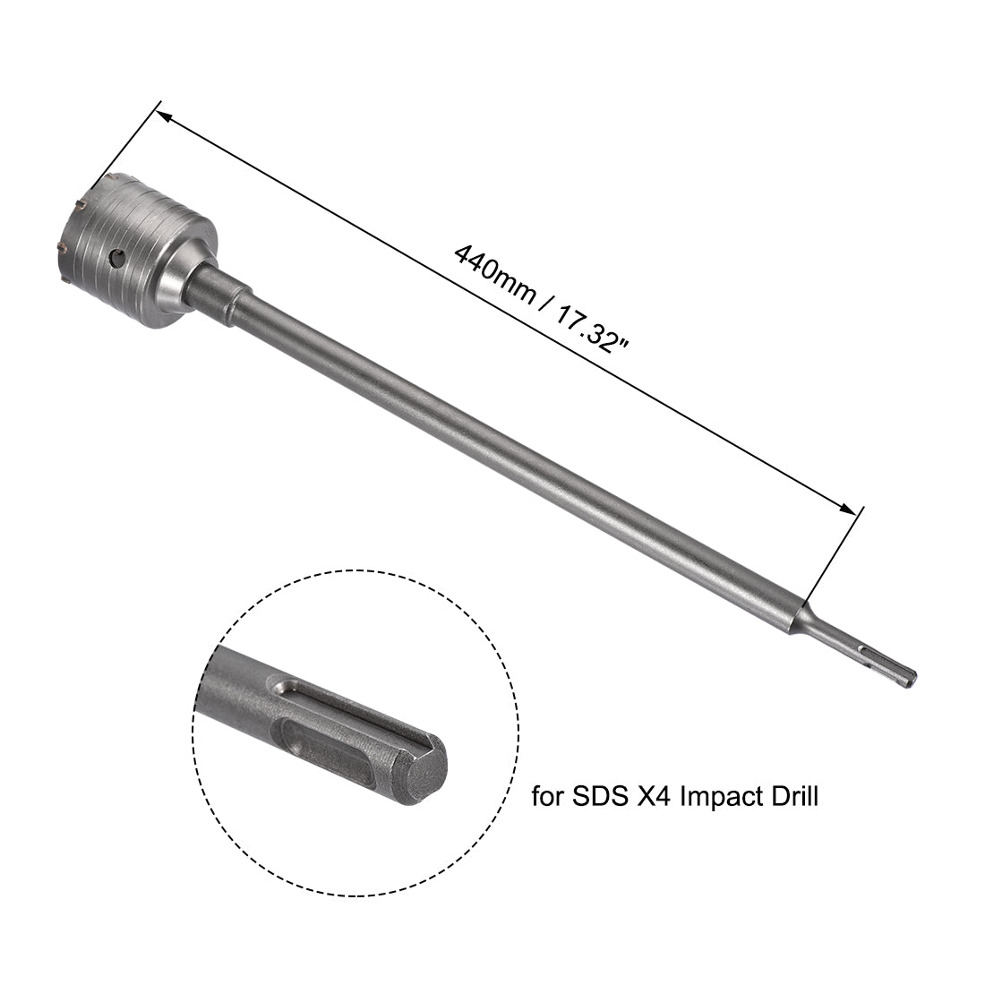 Harfington Wall Hole Drill Bit Stone Hole Saw Cutter with Connecting Rod Drill for SDS X4 Impact Drill