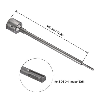 Harfington Wall Hole Drill Bit Stone Hole Saw Cutter with Connecting Rod Drill for SDS X4 Impact Drill