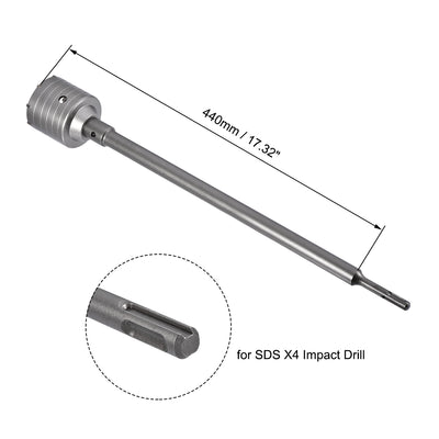 Harfington Wall Hole Drill Bit Stone Hole Saw Cutter with Connecting Rod Drill for SDS X4 Impact Drill