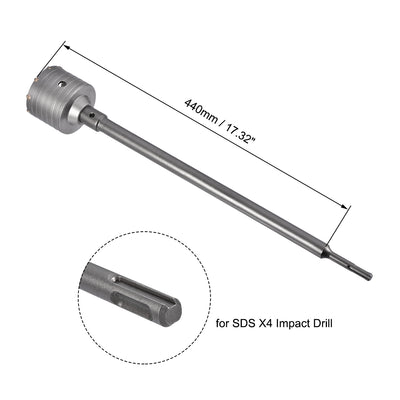 Harfington Wall Hole Drill Bit Stone Hole Saw Cutter with Connecting Rod Drill for SDS X4 Impact Drill