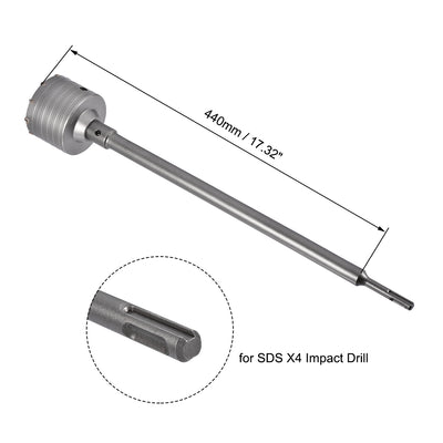 Harfington Wall Hole Drill Bit Stone Hole Saw Cutter with Connecting Rod Drill for SDS X4 Impact Drill