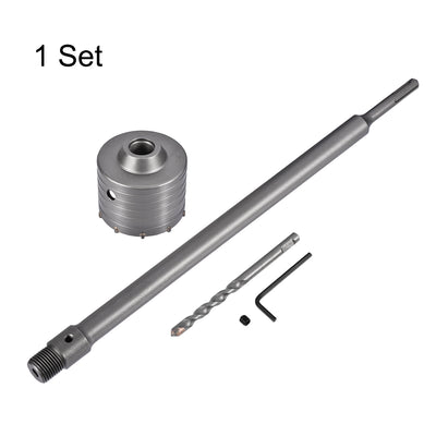 Harfington Wall Hole Drill Bit Stone Hole Saw Cutter with Connecting Rod Drill for SDS X4 Impact Drill