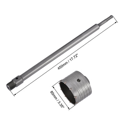 Harfington Wall Hole Drill Bit Stone Hole Saw Cutter with Connecting Rod Drill for SDS X4 Impact Drill