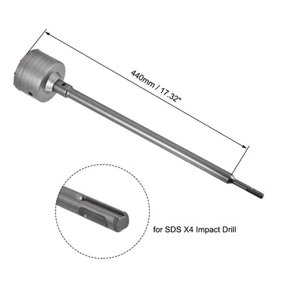 Harfington Wall Hole Drill Bit Stone Hole Saw Cutter with Connecting Rod Drill for SDS X4 Impact Drill