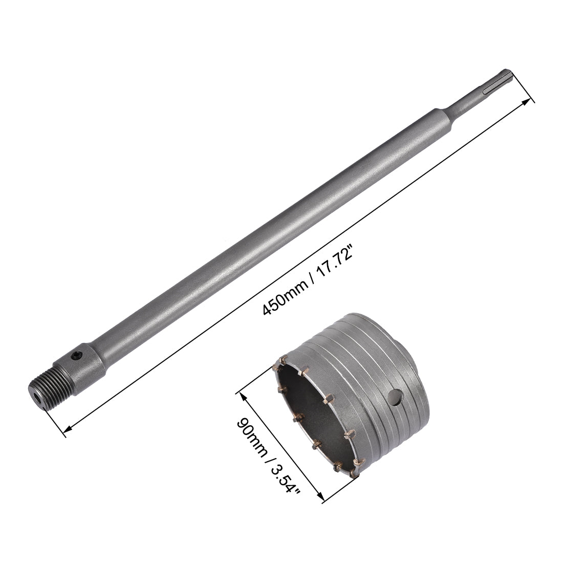 Harfington Wall Hole Drill Bit Stone Hole Saw Cutter with Connecting Rod Drill for SDS X4 Impact Drill