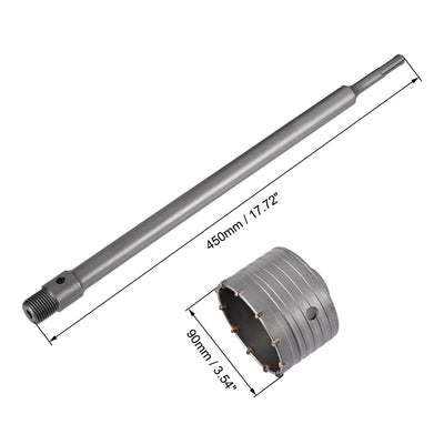 Harfington Wall Hole Drill Bit Stone Hole Saw Cutter with Connecting Rod Drill for SDS X4 Impact Drill