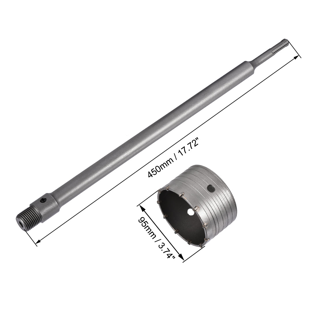 Harfington Wall Hole Drill Bit Stone Hole Saw Cutter with Connecting Rod Drill for SDS X4 Impact Drill