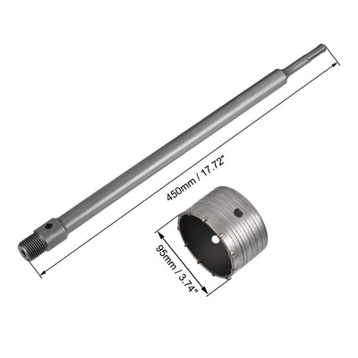 Harfington Wall Hole Drill Bit Stone Hole Saw Cutter with Connecting Rod Drill for SDS X4 Impact Drill