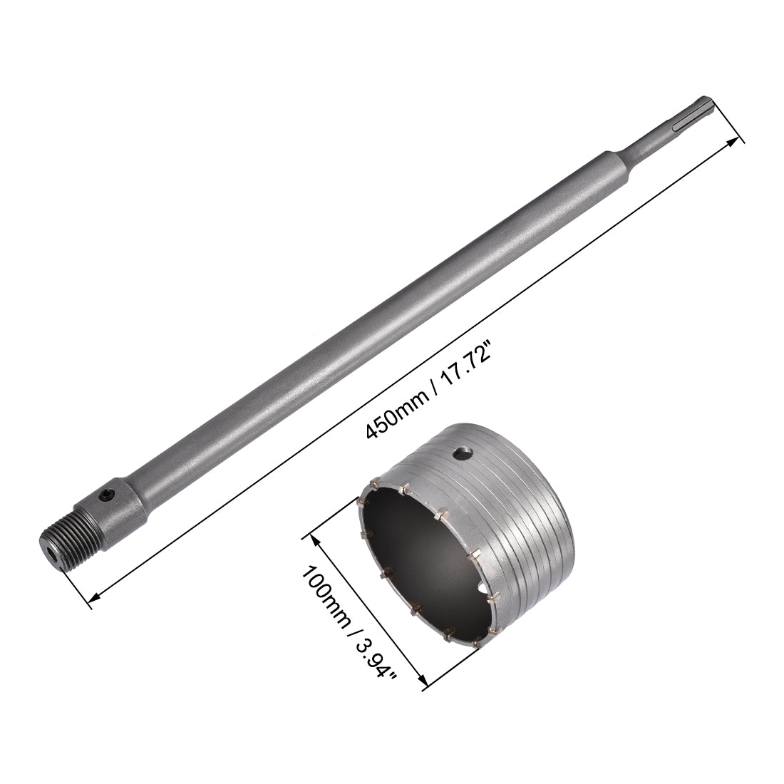Harfington Wall Hole Drill Bit Stone Hole Saw Cutter with Connecting Rod Drill for SDS X4 Impact Drill