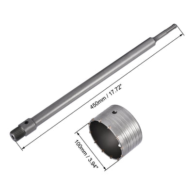 Harfington Wall Hole Drill Bit Stone Hole Saw Cutter with Connecting Rod Drill for SDS X4 Impact Drill