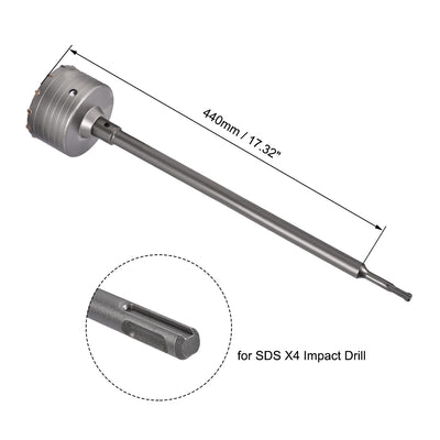 Harfington Wall Hole Drill Bit Stone Hole Saw Cutter with Connecting Rod Drill for SDS X4 Impact Drill