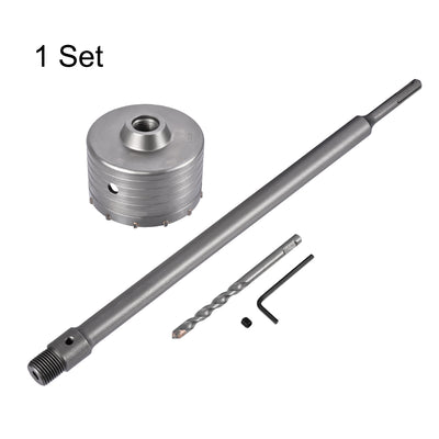 Harfington Wall Hole Drill Bit Stone Hole Saw Cutter with Connecting Rod Drill for SDS X4 Impact Drill