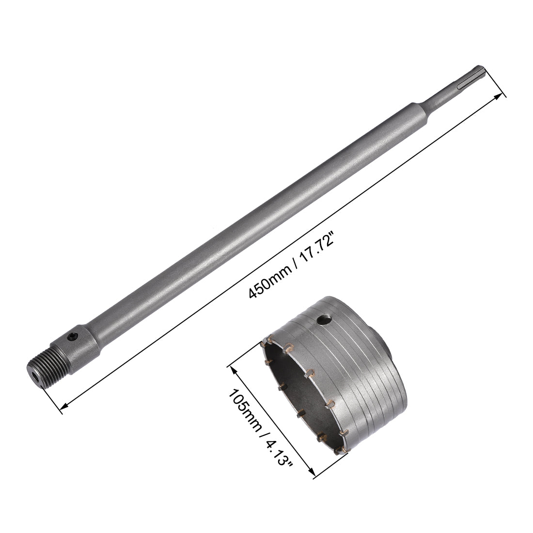 Harfington Wall Hole Drill Bit Stone Hole Saw Cutter with Connecting Rod Drill for SDS X4 Impact Drill