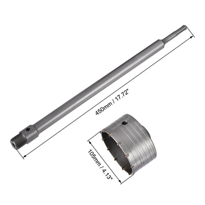Harfington Wall Hole Drill Bit Stone Hole Saw Cutter with Connecting Rod Drill for SDS X4 Impact Drill