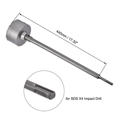 Harfington Wall Hole Drill Bit Stone Hole Saw Cutter with Connecting Rod Drill for SDS X4 Impact Drill