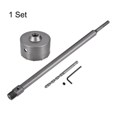 Harfington Wall Hole Drill Bit Stone Hole Saw Cutter with Connecting Rod Drill for SDS X4 Impact Drill