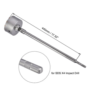 Harfington Wall Hole Drill Bit Square Shank with Connecting Rod Drill for SDS X4 Impact Drill