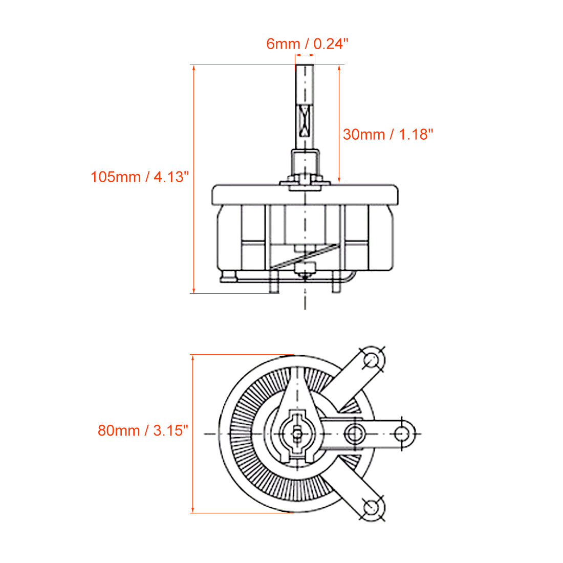 Harfington 150W 1K Ohm Wirewound Ceramic Potentiometer Variable Rheostat Resistor With Knob