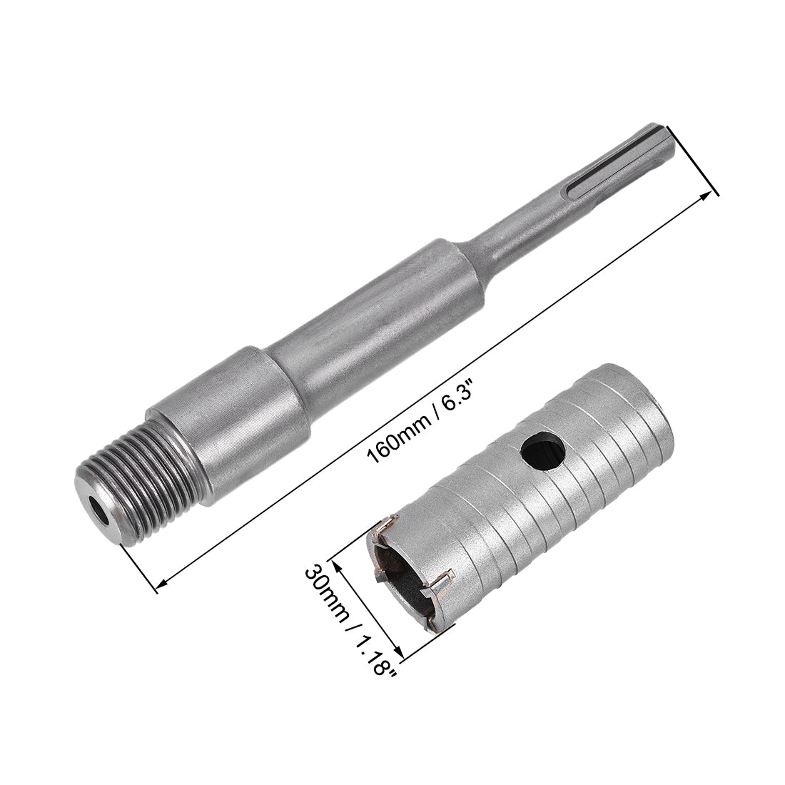 Harfington Wall Hole Drill Bit Hole Saw with Connecting Rod Drill for SDS X4 Impact Drill