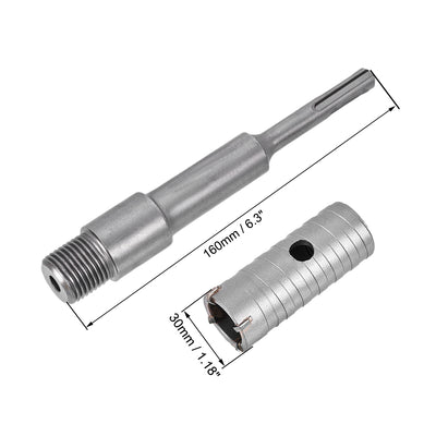 Harfington Wall Hole Drill Bit Hole Saw with Connecting Rod Drill for SDS X4 Impact Drill