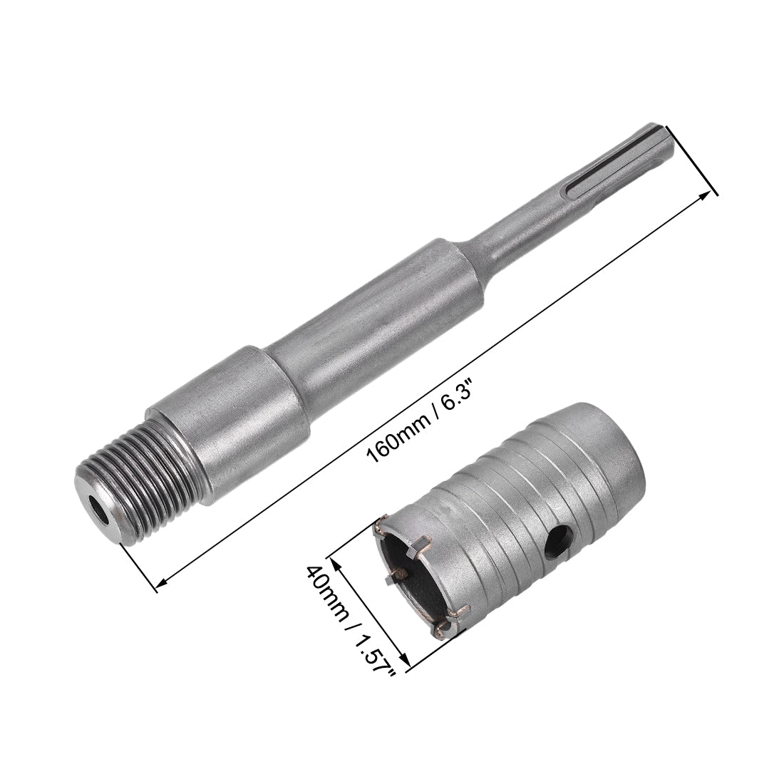 Harfington Wall Hole Drill Bit Hole Saw with Connecting Rod Drill for SDS X4 Impact Drill