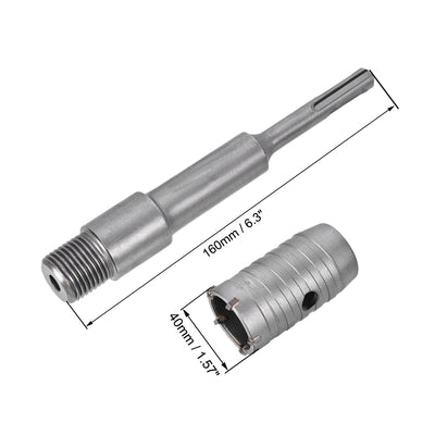 Harfington Wall Hole Drill Bit Hole Saw with Connecting Rod Drill for SDS X4 Impact Drill