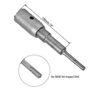 Harfington Wall Hole Drill Bit Hole Saw with Connecting Rod Drill for SDS X4 Impact Drill