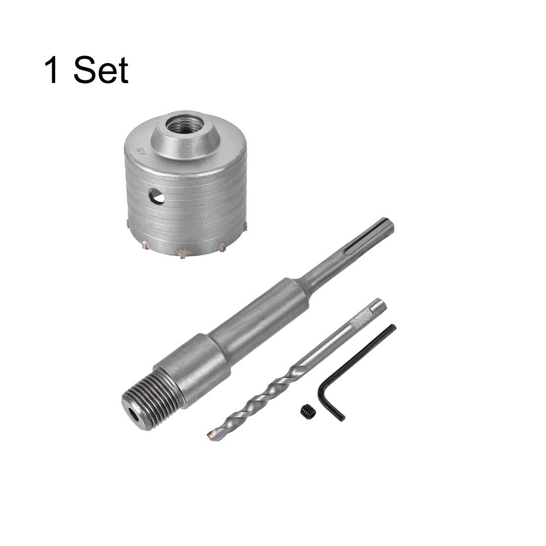 Harfington Wall Hole Drill Bit Hole Saw with Connecting Rod Drill for SDS X4 Impact Drill