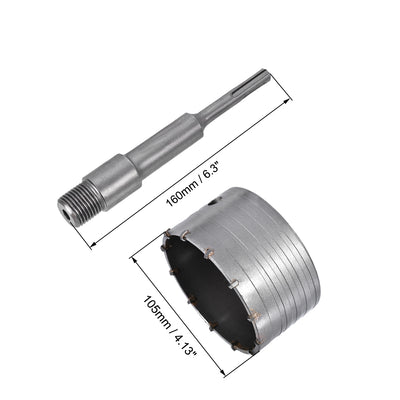 Harfington Wall Hole Drill Bit Hole Saw with Connecting Rod Drill for SDS X4 Impact Drill