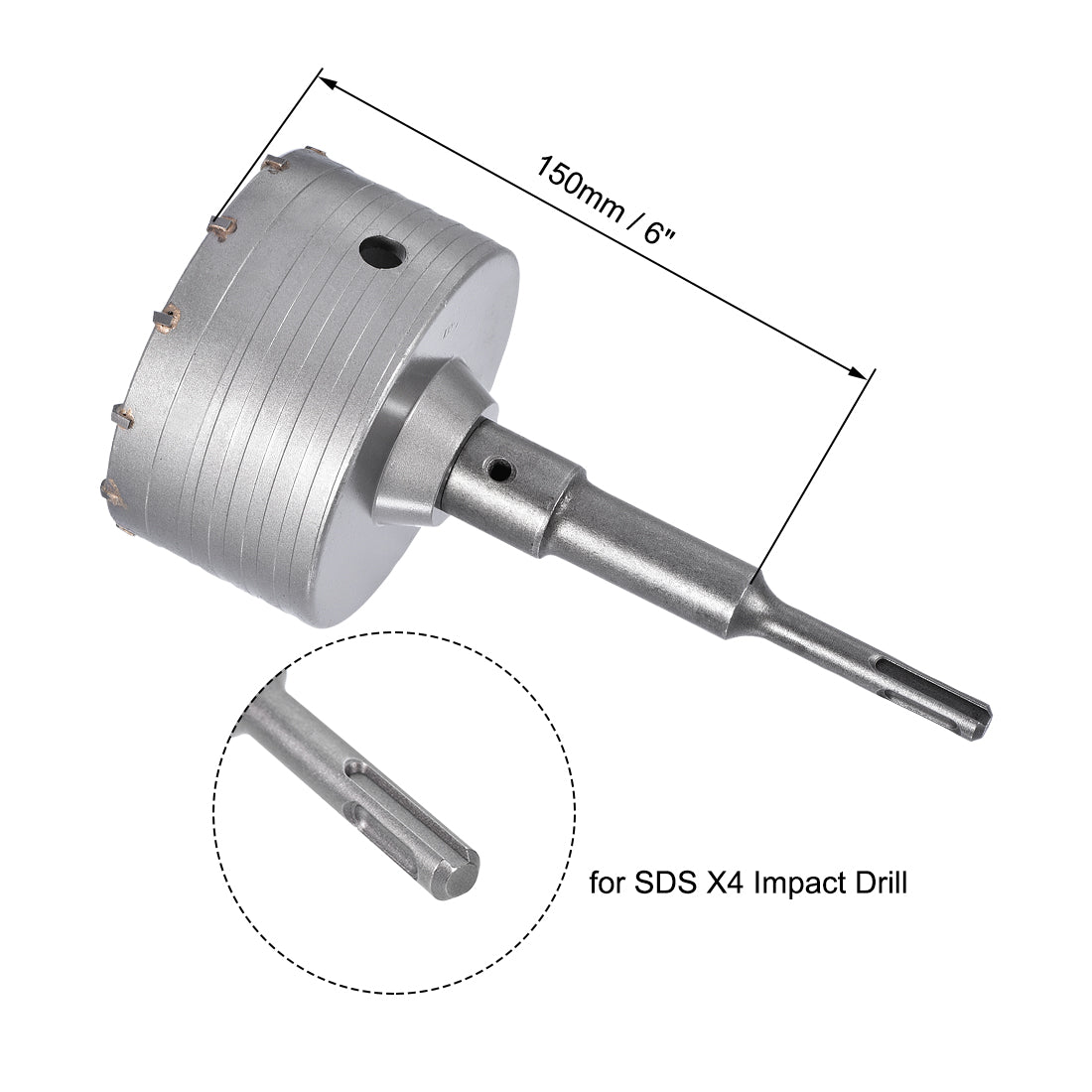 Harfington Wall Hole Drill Bit Hole Saw with Connecting Rod Drill for SDS X4 Impact Drill