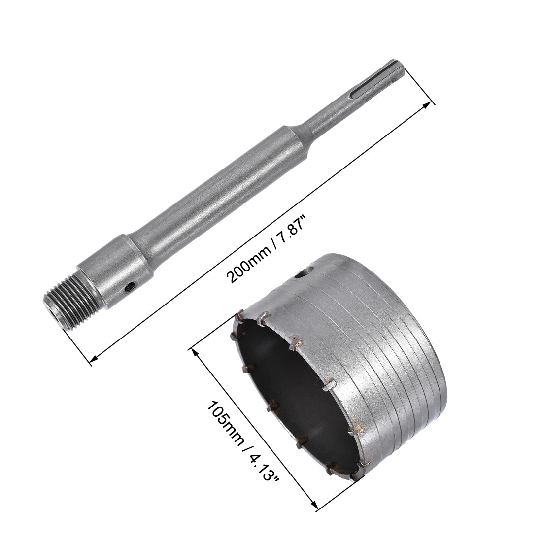 Harfington Wall Hole Drill Bit Hole Saw Round Shank with Connecting Rod Drill for SDS X4 Impact Drill