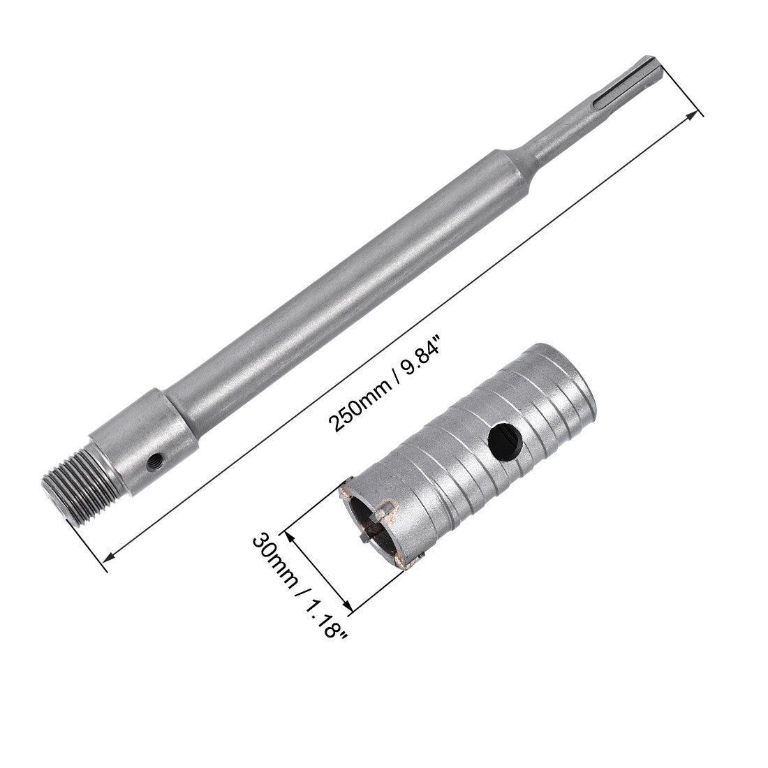 Harfington Wall Hole Drill Bit Stone Hole Saw Round Shank with Connecting Rod Drill for SDS X4 Impact Drill