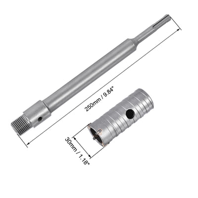 Harfington Wall Hole Drill Bit Stone Hole Saw Round Shank with Connecting Rod Drill for SDS X4 Impact Drill