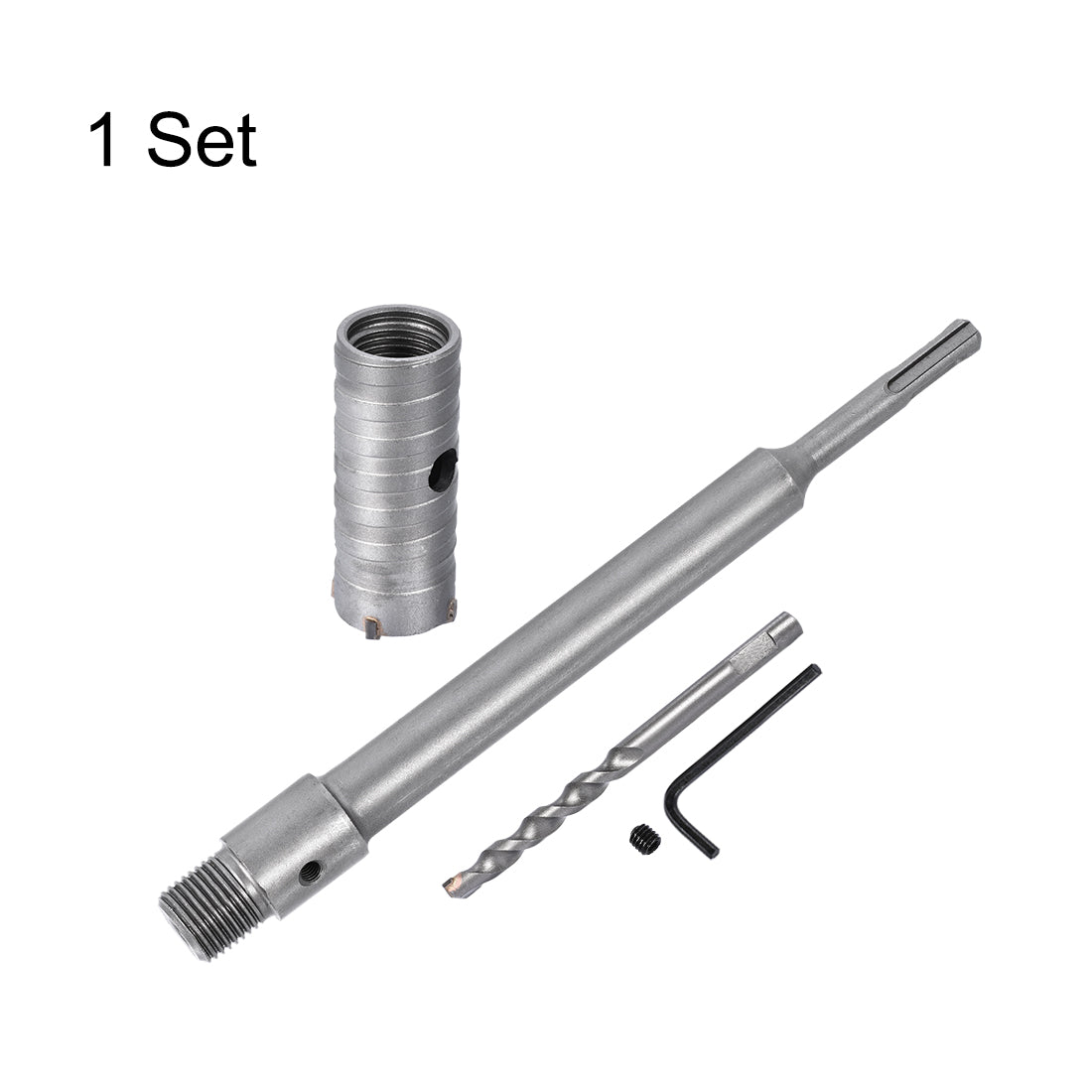 Harfington Wall Hole Drill Bit Stone Hole Saw Round Shank with Connecting Rod Drill for SDS X4 Impact Drill