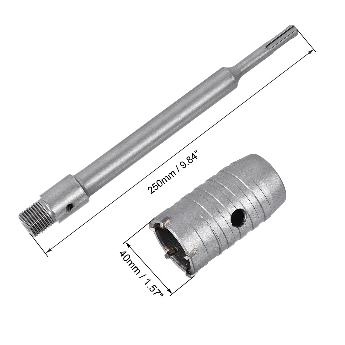 Harfington Wall Hole Drill Bit Stone Hole Saw Round Shank with Connecting Rod Drill for SDS X4 Impact Drill
