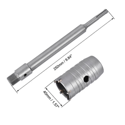 Harfington Wall Hole Drill Bit Stone Hole Saw Round Shank with Connecting Rod Drill for SDS X4 Impact Drill