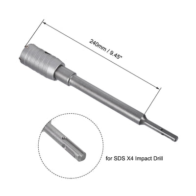 Harfington Wall Hole Drill Bit Stone Hole Saw Round Shank with Connecting Rod Drill for SDS X4 Impact Drill